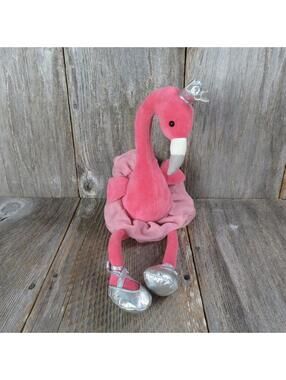 Fancy Flamingo Bird Plush Ballerina Jelly Cat Blue Dancer Tutu Stuffed Animal